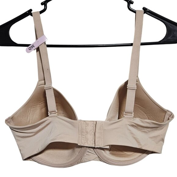 Maidenform Beige Underwire T-Shirt Bra Size 36D Lightly Lined Adjustable Straps - Picture 2 of 5